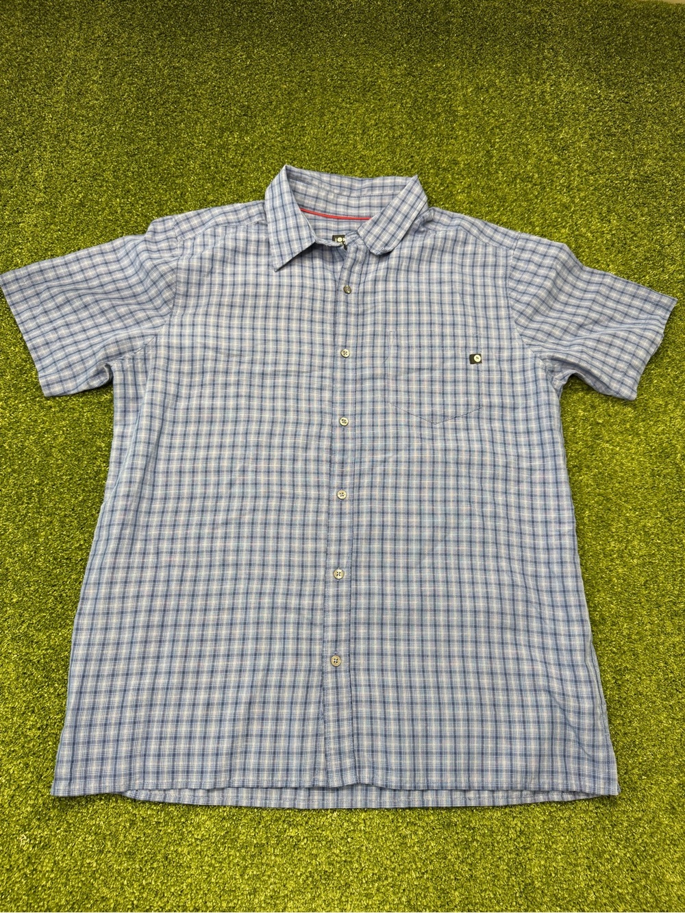Marmot Men’s Rayon Blend Short Sleeve Button Down Plaid Shirt Outdoor Casual XL